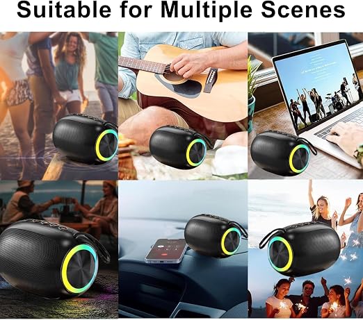 Bluetooth Speaker with 18H Playtime - Portable Wireless Speaker with Enhanced Bass, 10M Bluetooth Range, Noise-Cancelling Mic for Outdoor, Travel & Home Use (Black)